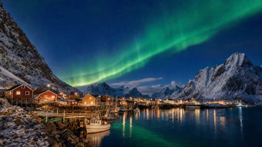 Northern Lights over Norway jigsaw puzzle preview