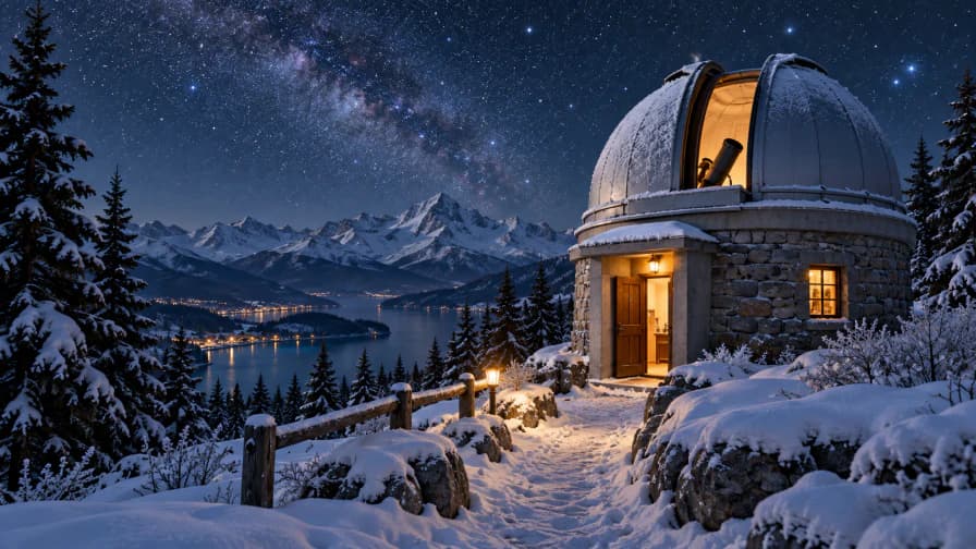 Observatory Dome under Winter Stars jigsaw puzzle preview