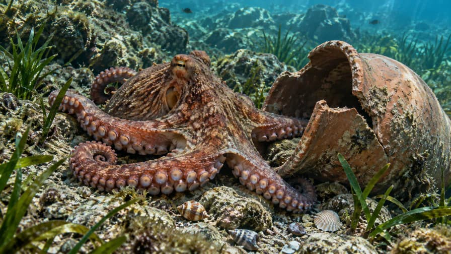 Octopus beside a Broken Clay Pot jigsaw puzzle preview