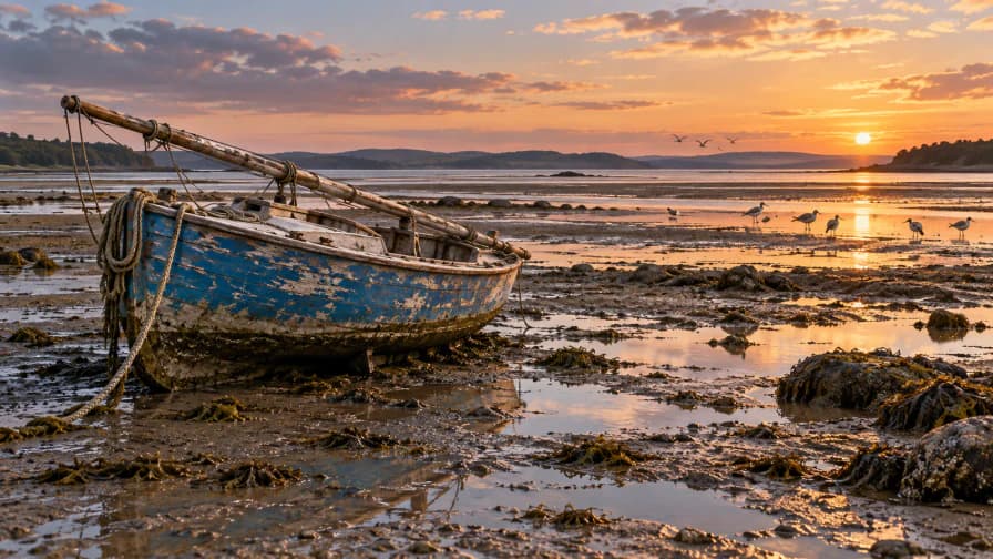 Old Sailboat on a Mudflat jigsaw puzzle