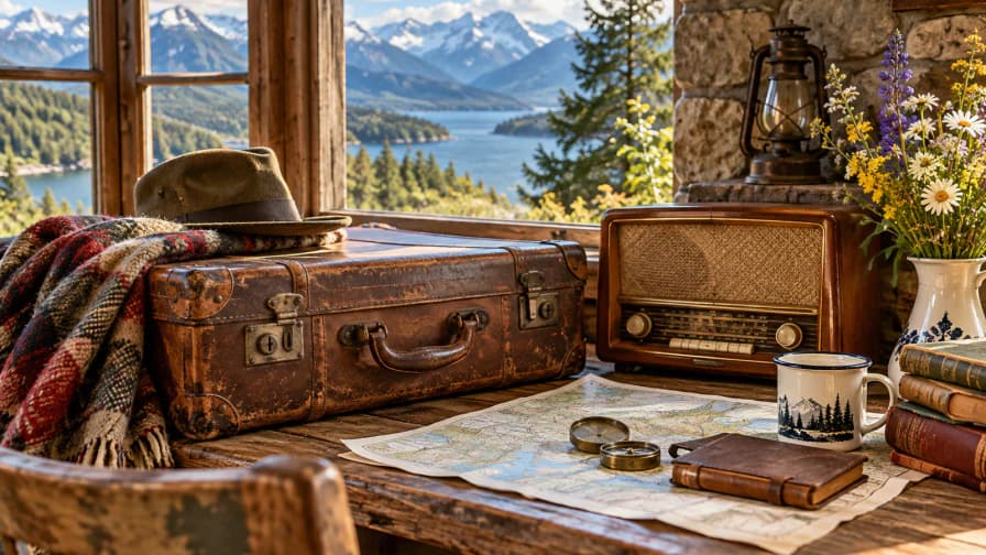 Old Suitcase beside a Radio jigsaw puzzle