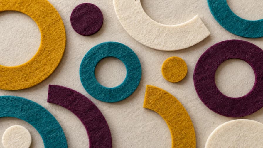 Overlapping Rings in Cut Felt jigsaw puzzle