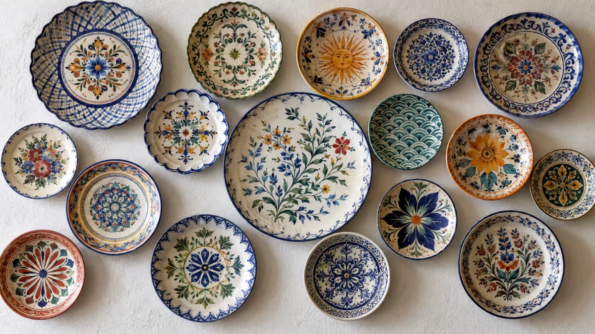 Painted Ceramic Plates Wall jigsaw puzzle preview