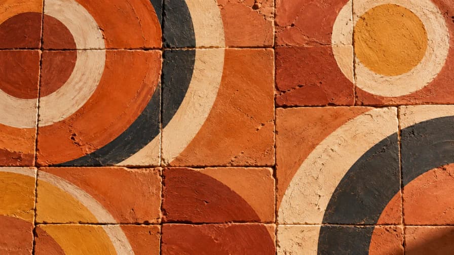 Painted Circles on Terracotta jigsaw puzzle