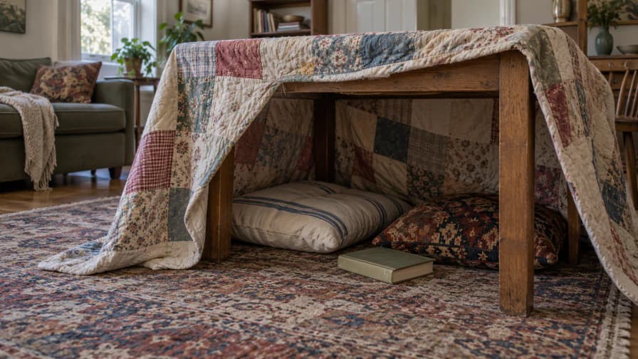 Patchwork Reading Den under a Table jigsaw puzzle