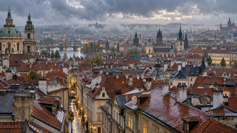 Prague Rooftops after Rain jigsaw puzzle preview