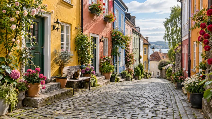 Rainbow Row of Painted Houses jigsaw puzzle preview