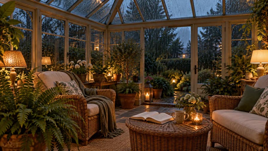 Rainy Evening in a Conservatory jigsaw puzzle preview