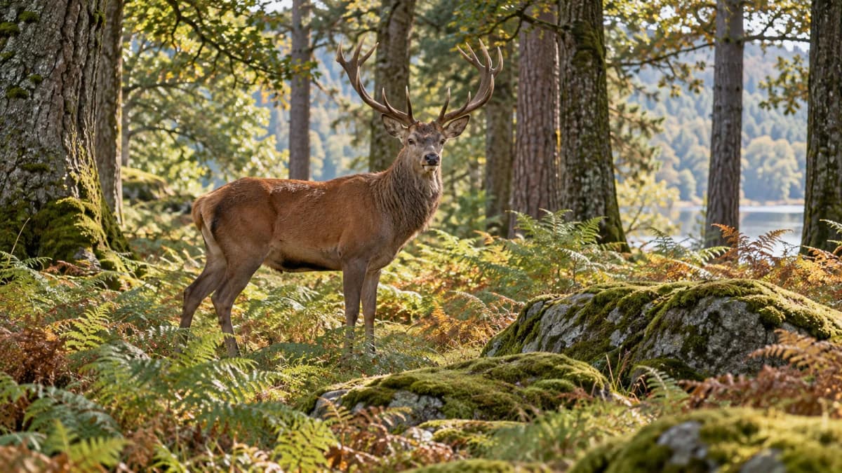 Red Deer in a Fern Clearing jigsaw puzzle preview