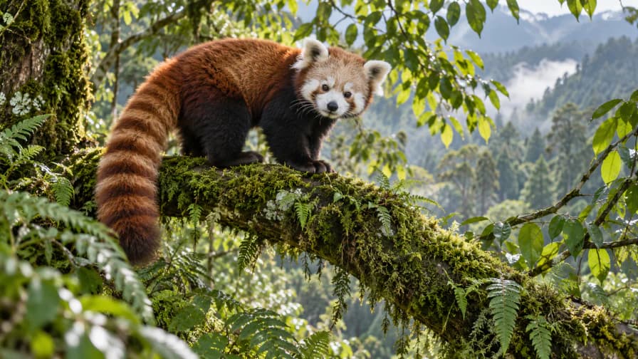 Red Panda on a Mossy Limb jigsaw puzzle