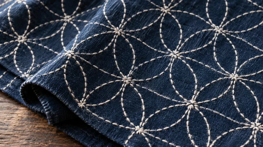 Sashiko Circles in Indigo Thread jigsaw puzzle