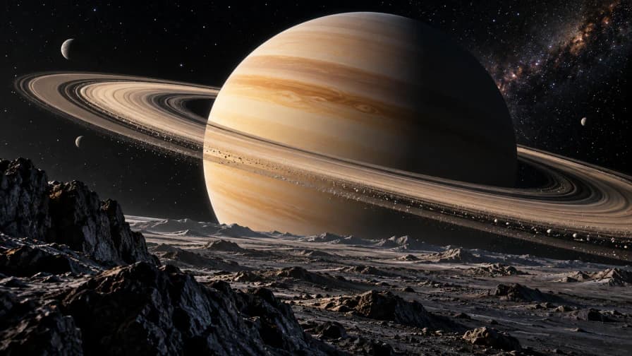 Saturn Rings above a Dark Horizon jigsaw puzzle preview