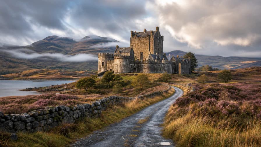 Scottish Castle on the Moor jigsaw puzzle preview