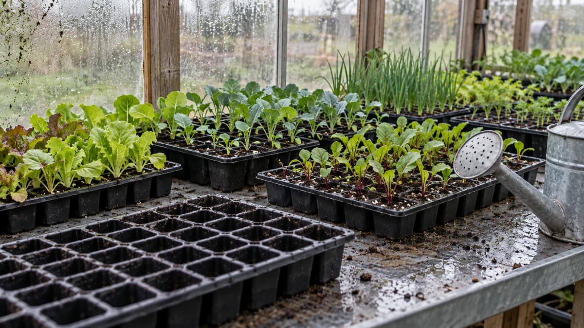 Seedling Trays on a Greenhouse Bench jigsaw puzzle preview