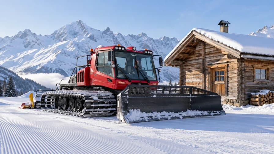 Snowcat at a Mountain Service Hut jigsaw puzzle preview