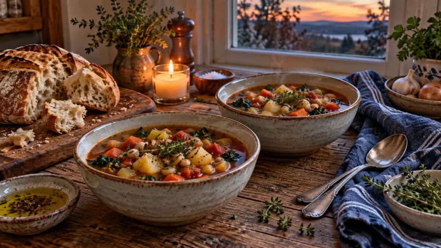Soup Supper beside a Kitchen Window jigsaw puzzle preview