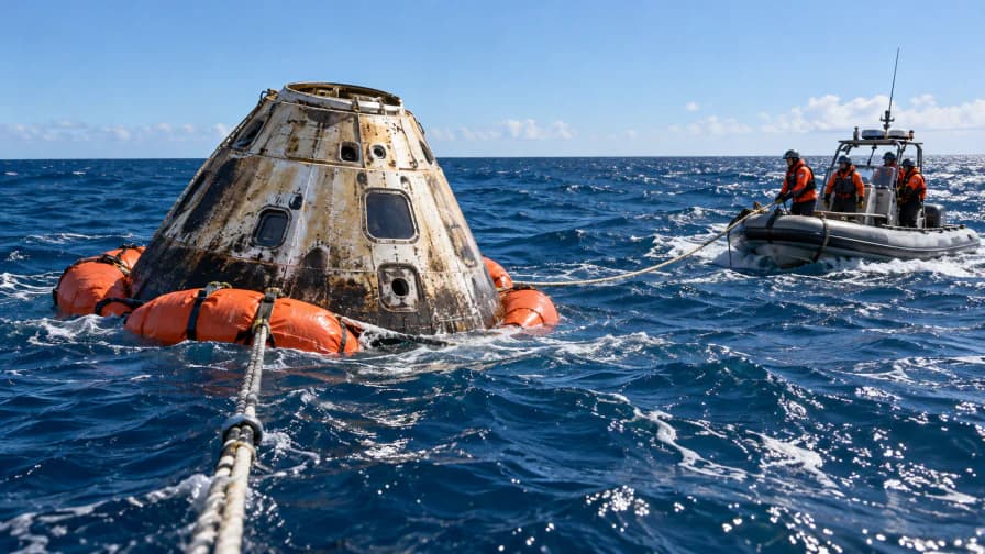 Space Capsule Recovery at Sea jigsaw puzzle preview