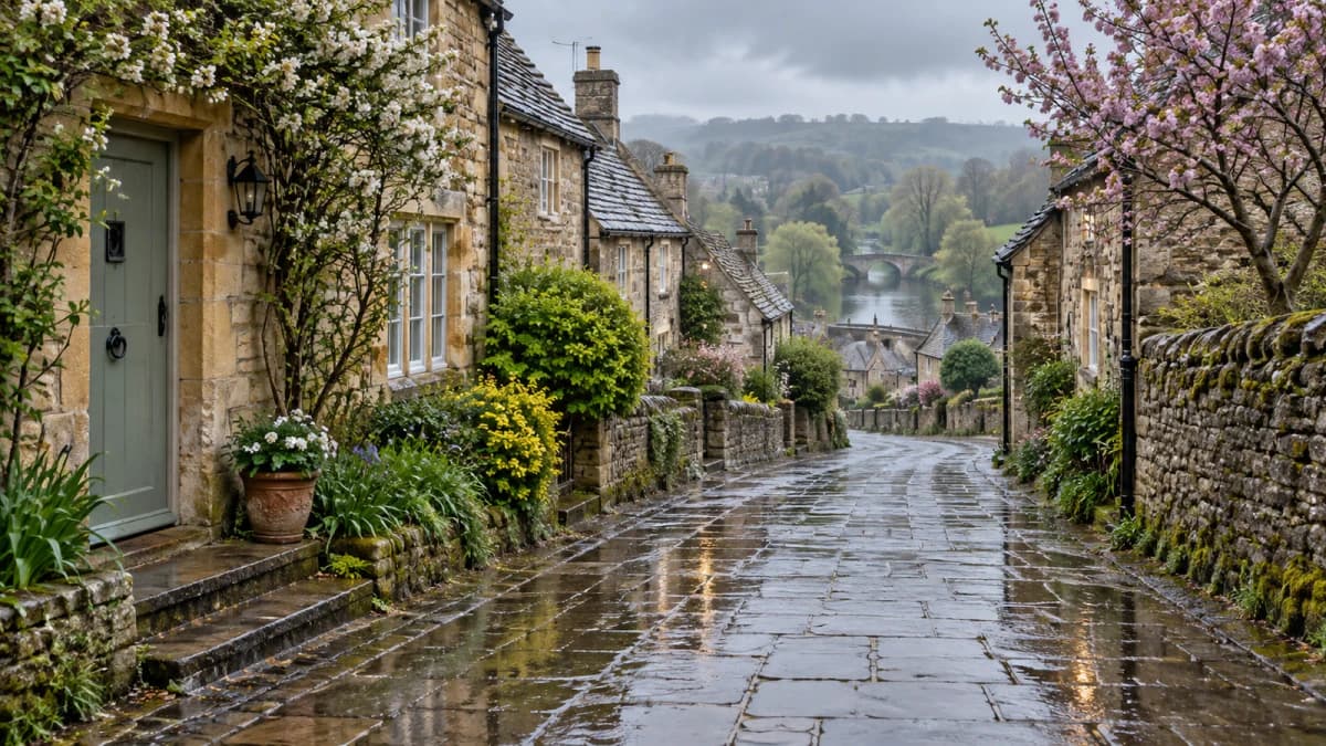 Spring Rain on a Village Lane jigsaw puzzle preview
