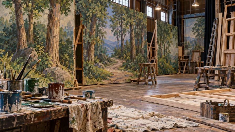 Stage Scenery in a Theatre Workshop jigsaw puzzle preview