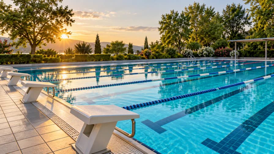 Swimmers at an Outdoor Pool jigsaw puzzle