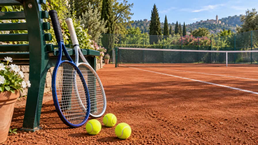 Tennis Rackets beside a Clay Court jigsaw puzzle preview