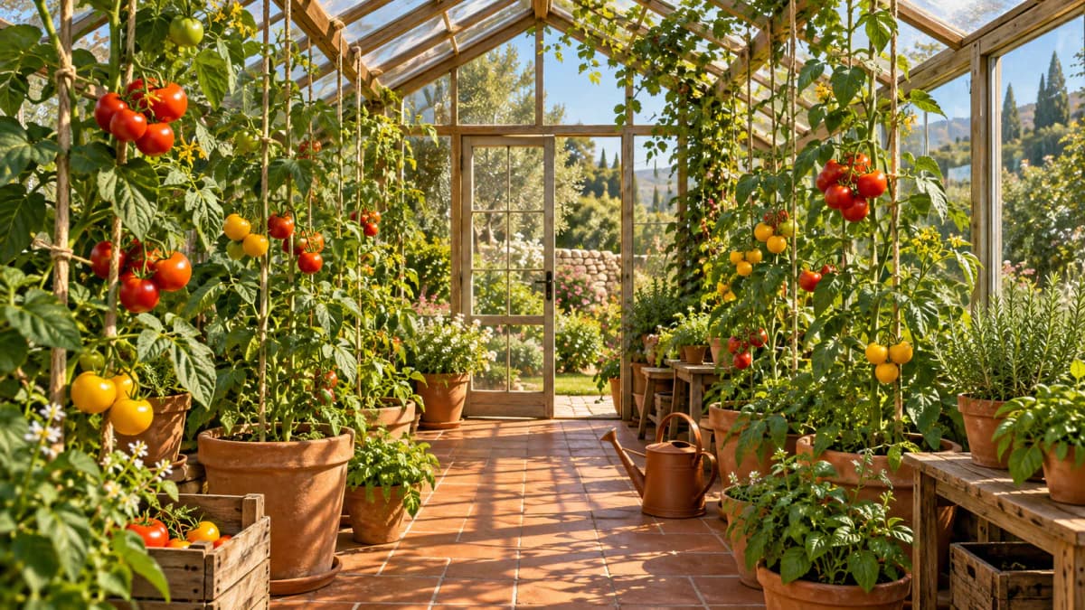 Tomato Vines in a Clay Greenhouse jigsaw puzzle preview