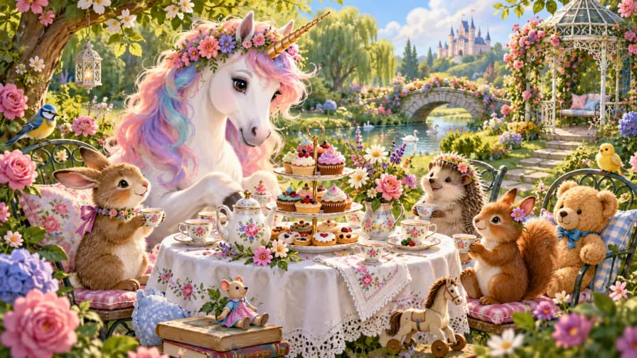 Unicorn Tea Party jigsaw puzzle preview
