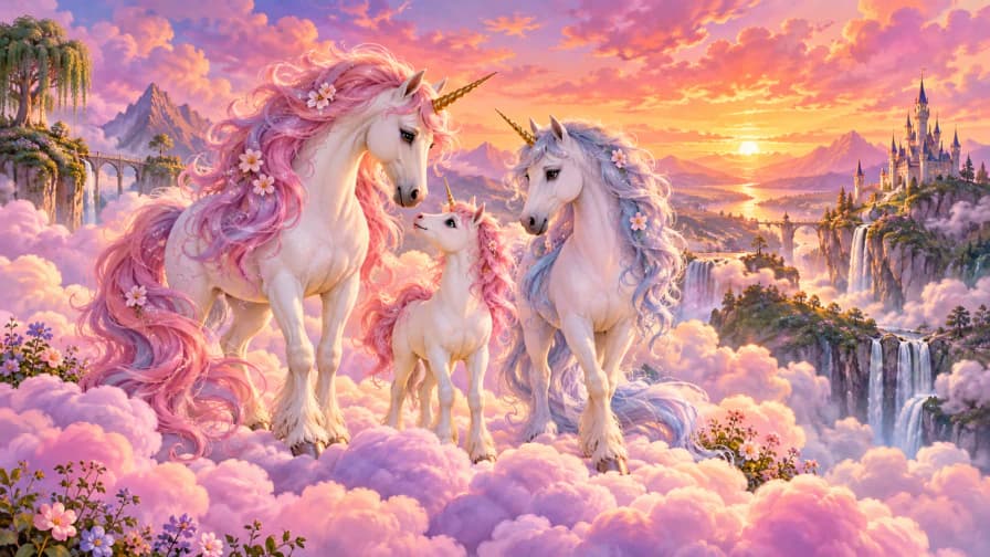 Unicorns in the Clouds jigsaw puzzle preview