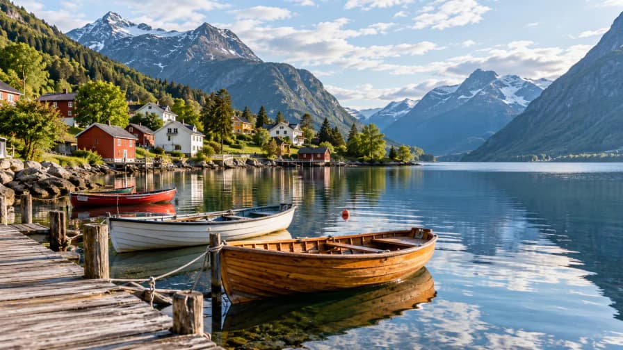 Village Boats on a Northern Lake jigsaw puzzle