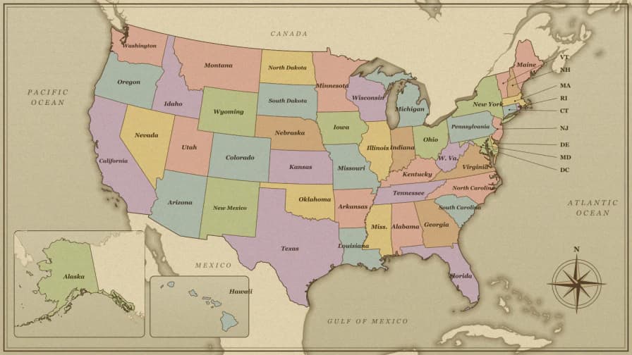 Vintage USA Map jigsaw puzzle