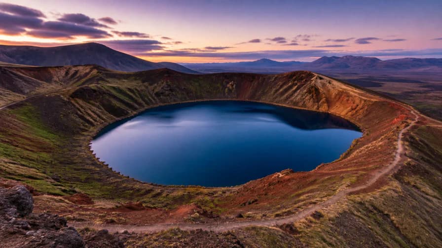 Volcano Crater Lake jigsaw puzzle preview