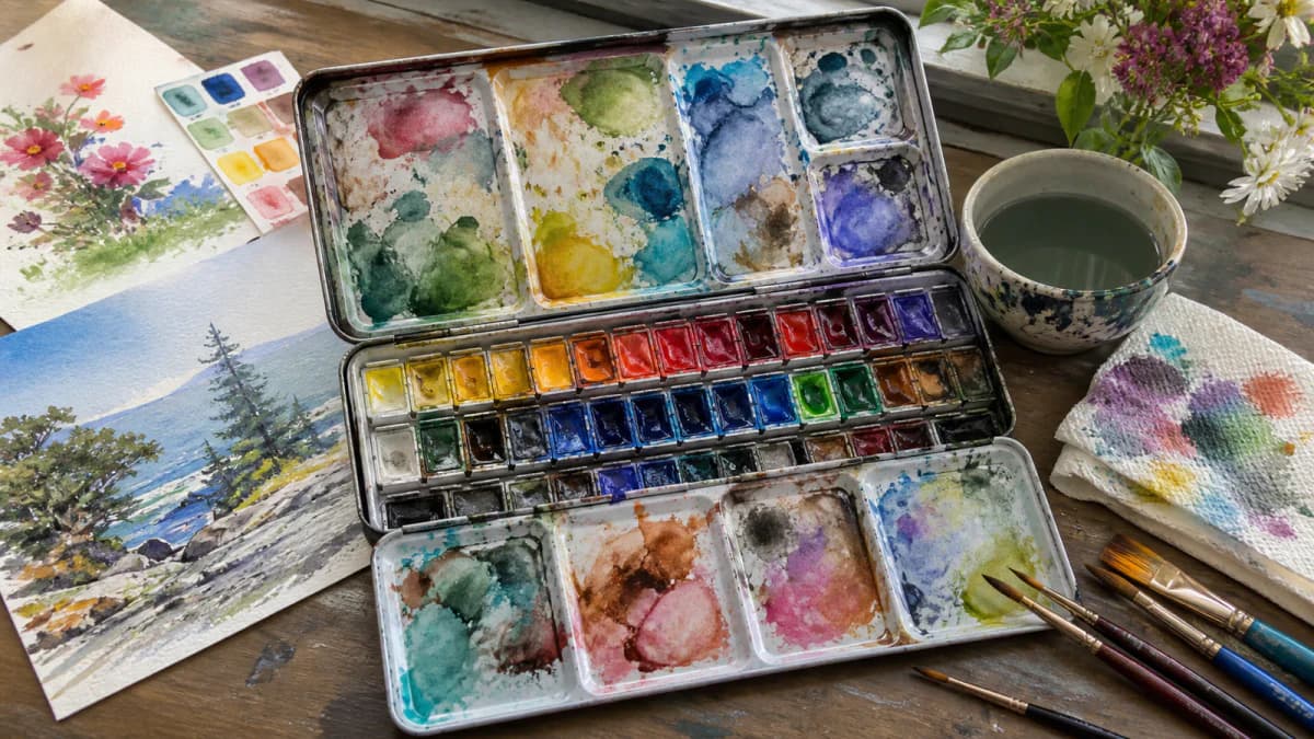 Watercolor Paint Box jigsaw puzzle preview