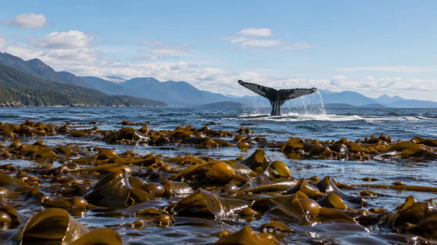 Whale Tail beyond a Kelp Bed jigsaw puzzle