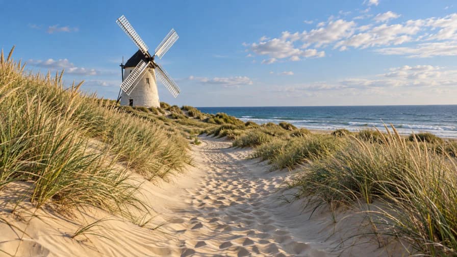 Windmill Path through Coastal Dunes jigsaw puzzle