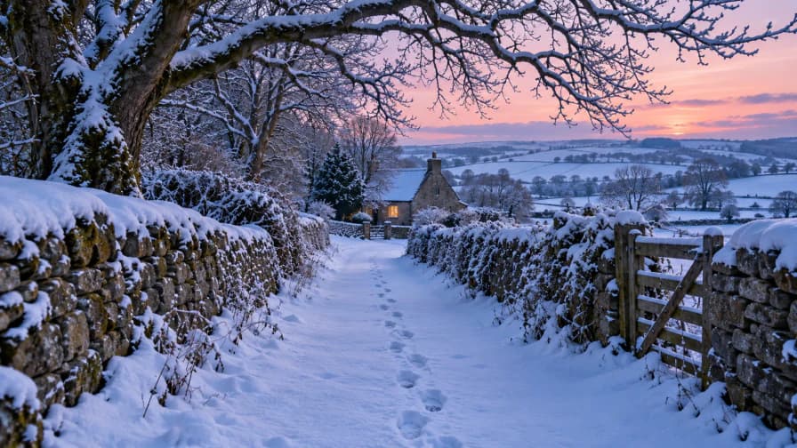 Winter Lane beneath Fresh Snow jigsaw puzzle preview