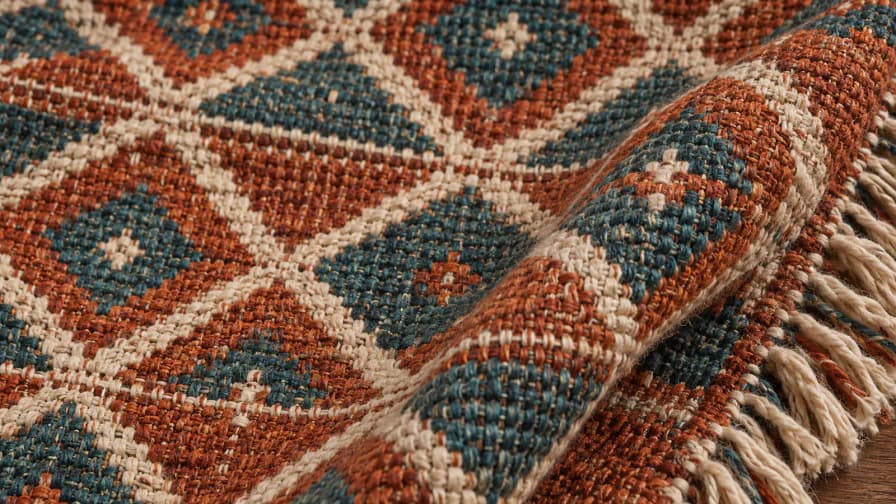 Woven Diamonds in Rust and Teal jigsaw puzzle