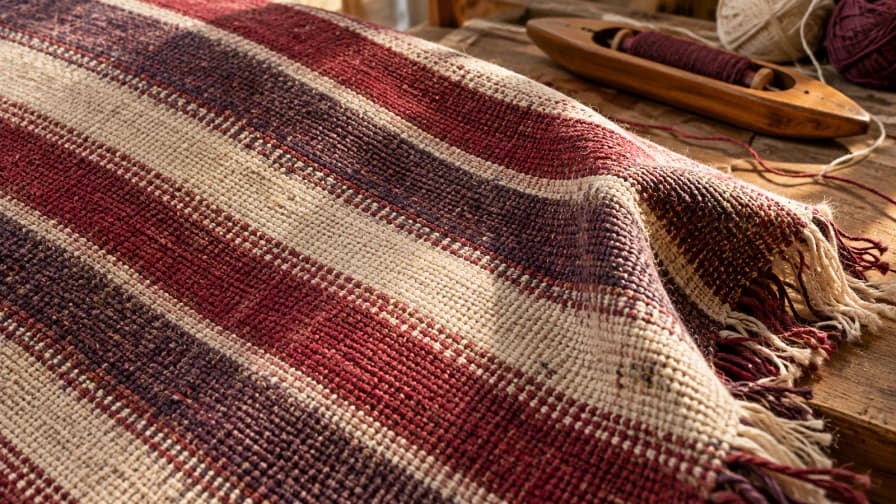 Woven Stripes in Berry and Cream jigsaw puzzle preview