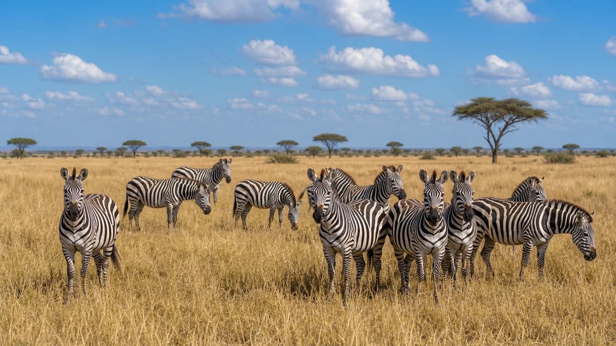 Zebra Herd on the Savanna jigsaw puzzle preview