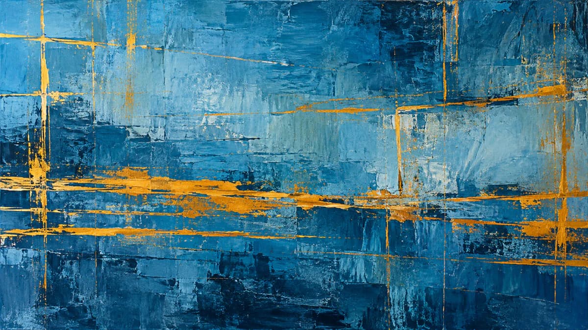 Amber Lines across a Blue Field jigsaw puzzle preview