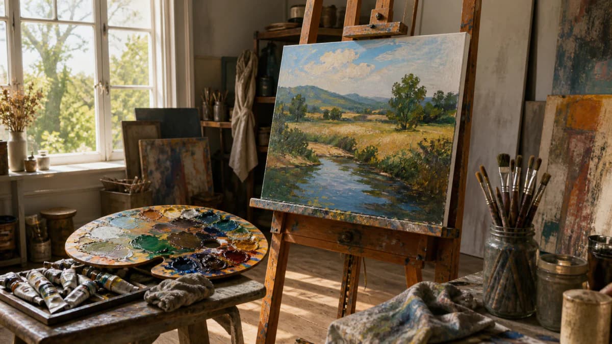 Artist Easel in a Sunlit Studio jigsaw puzzle preview