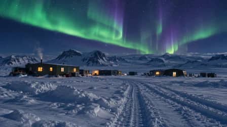 Aurora over a Polar Research Camp jigsaw puzzle