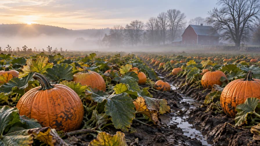 Autumn Fog over a Pumpkin Field jigsaw puzzle
