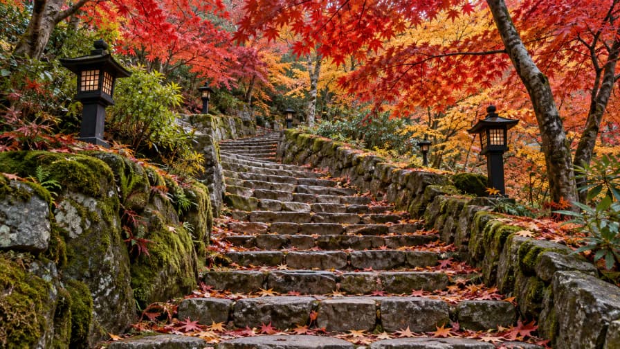 Autumn Maple Stairway jigsaw puzzle preview