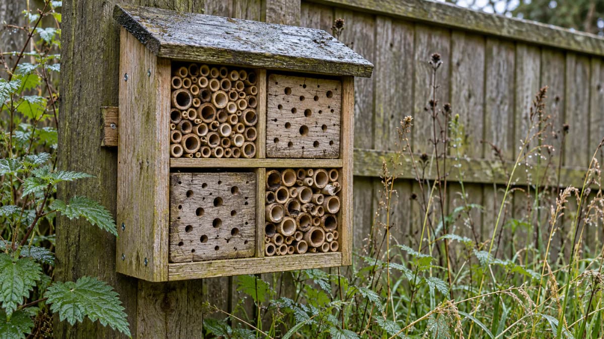 Bamboo Insect Hotel on a Garden Post jigsaw puzzle preview