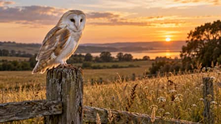 Barn Owl on a Fence Post jigsaw puzzle