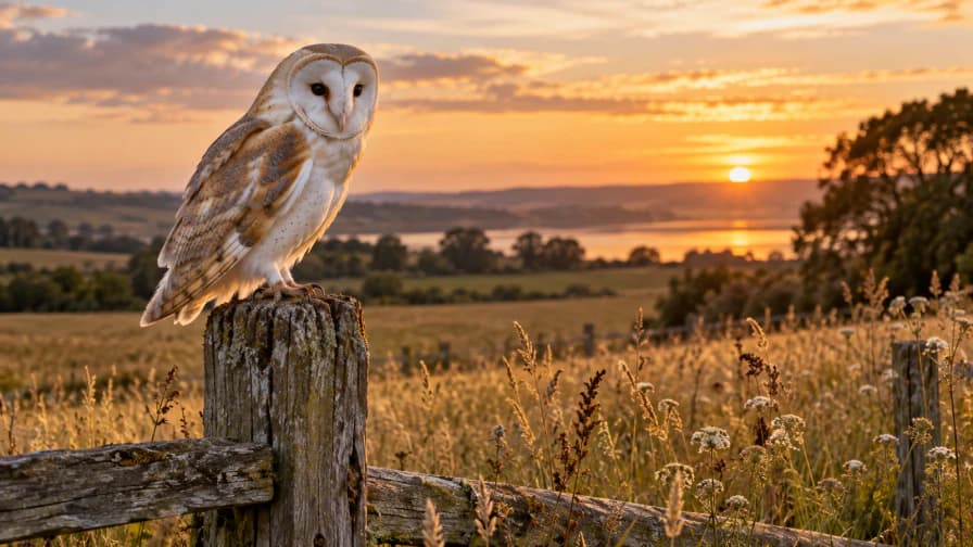 Barn Owl on a Fence Post jigsaw puzzle preview