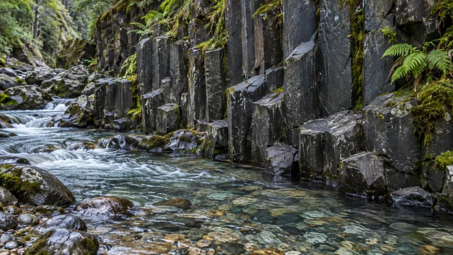 Basalt Columns beside a Mountain Stream jigsaw puzzle preview