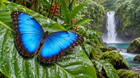 Blue Morpho on a Leaf jigsaw puzzle