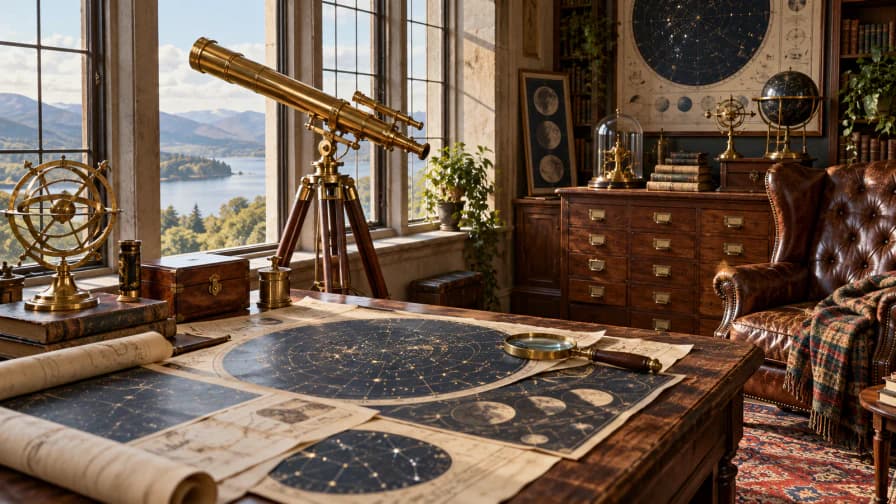 Brass Telescope in an Old Study jigsaw puzzle preview