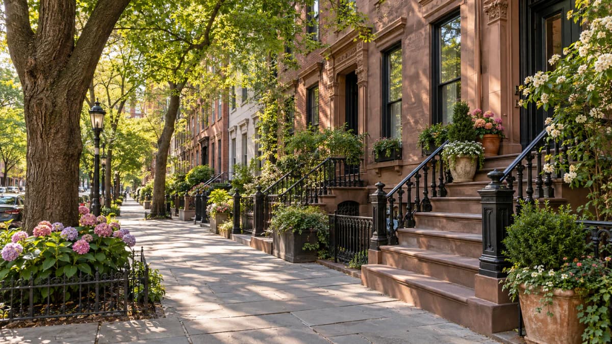 Brownstones in the West Village jigsaw puzzle preview
